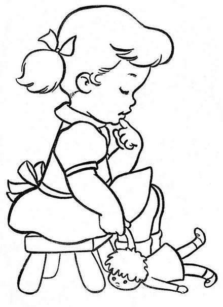 Раскраски для девочек с куклой Шерри и животными