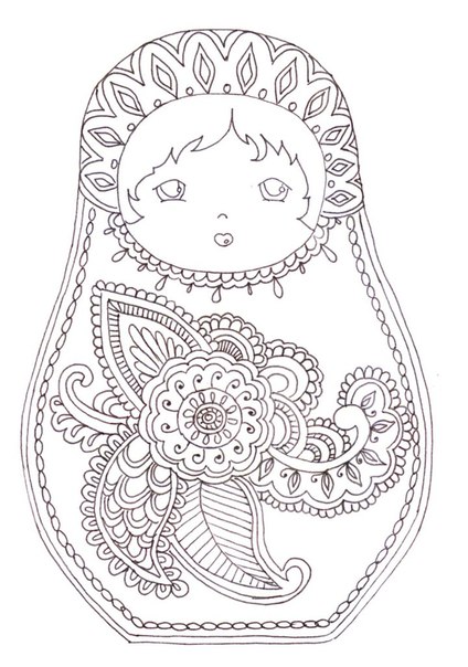 Русское народное творчество в раскрасках. Матрешки