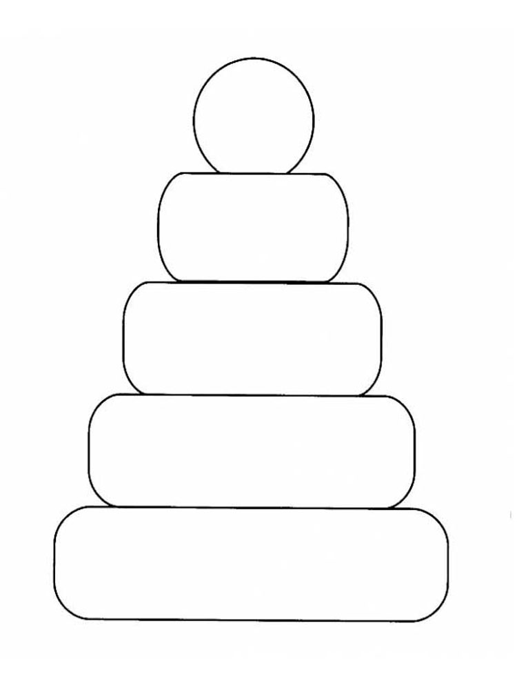 Детская пирамидка. Раскраска для ребенка