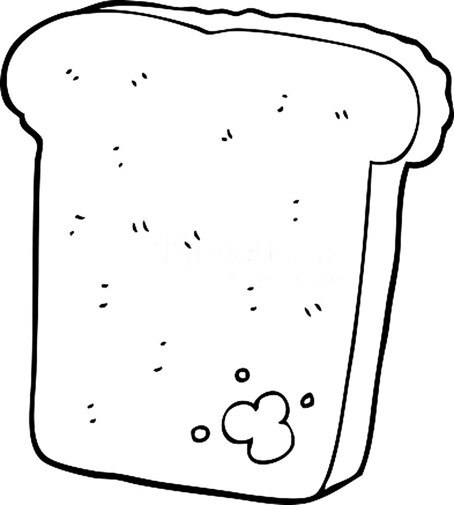 хлеб в раскрасках и ломтики хлеба. Батон