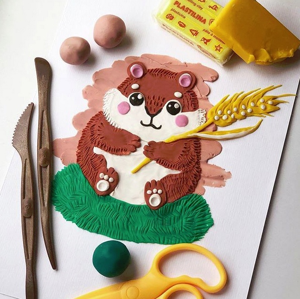 Пластилинография. Поделки животных из пластилина. Аппликация из пластилина