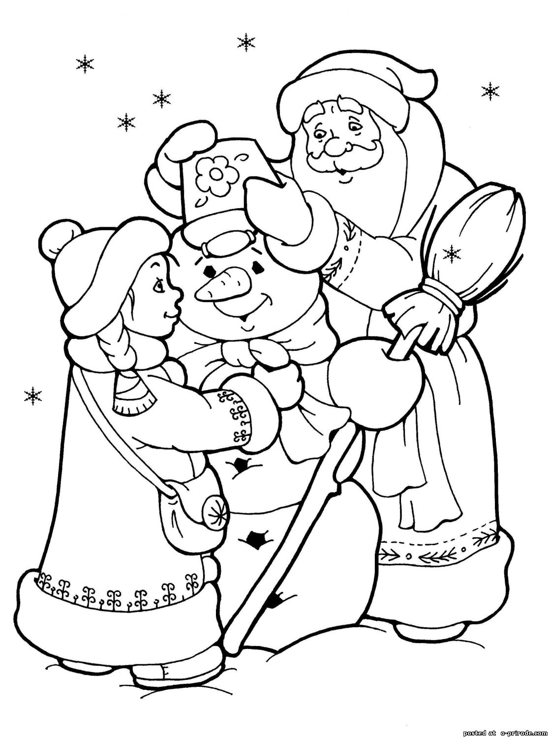 Раскраски с новогодней красоткой снегурочкой и дедом морозом в хорошем качестве