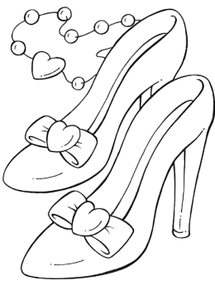 Раскраски с туфлями. Женская обувь