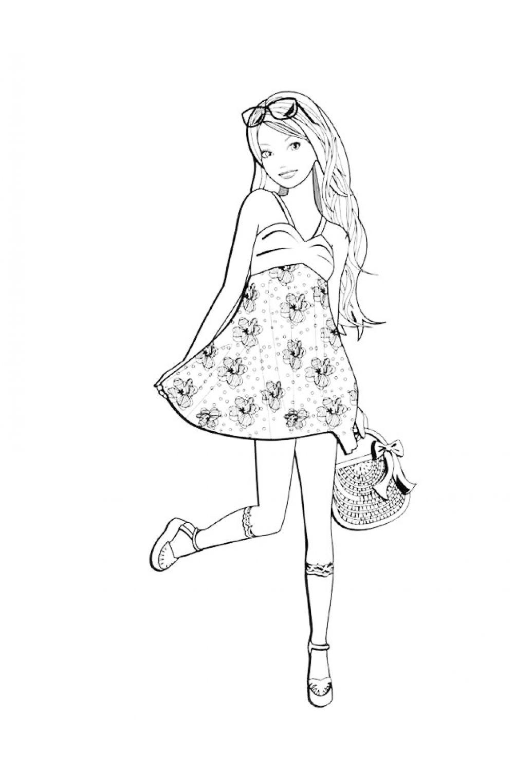 Барби с очками в сарафане