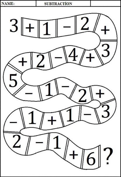 Задания на сложение и вычитание от 1 до 10