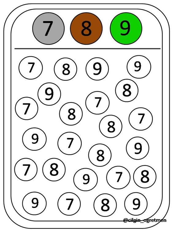 Задания на изучение цифр. Задания с цифрами и цветами. Развитие внимательности