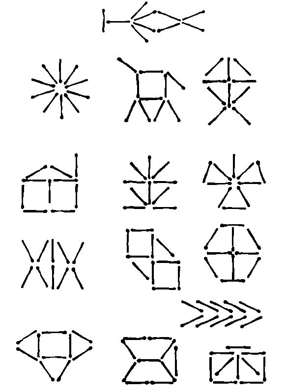 Картотека фигур из счетных палочек для развития мелкой моторики и внимательно...