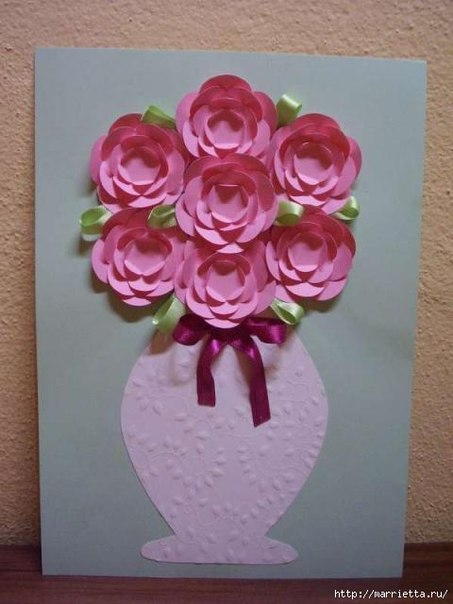 Поделки на 8 марта из цветной бумаги и пластелина