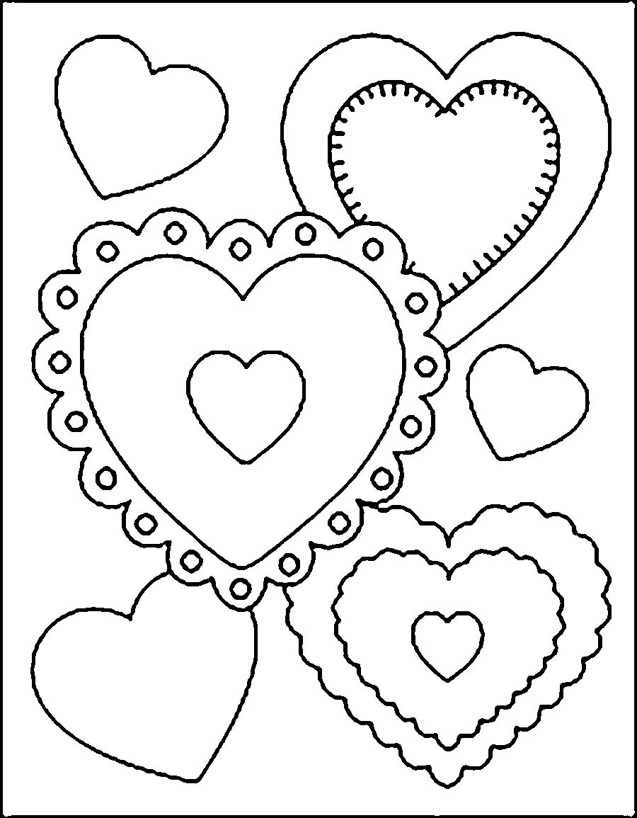 Контуры сердец и валентинок для вырезания, поделок и аппликаций