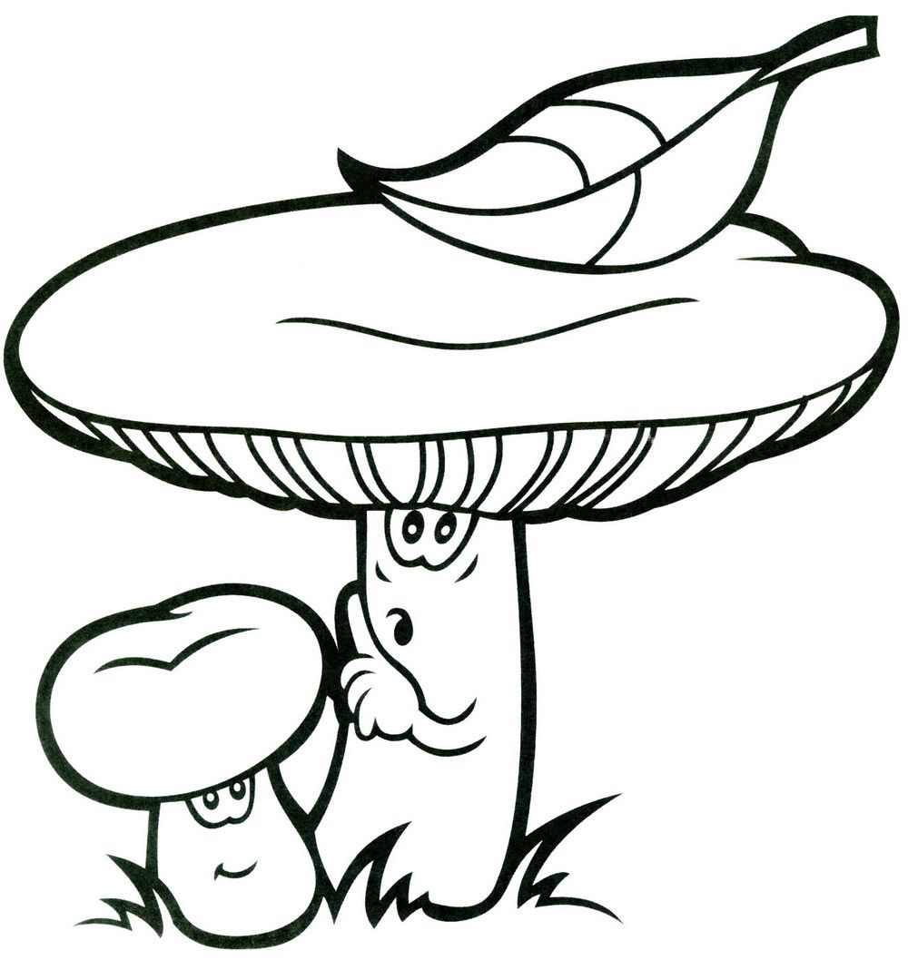 Раскраски грибов скачать и распечатать онлайн бесплатно