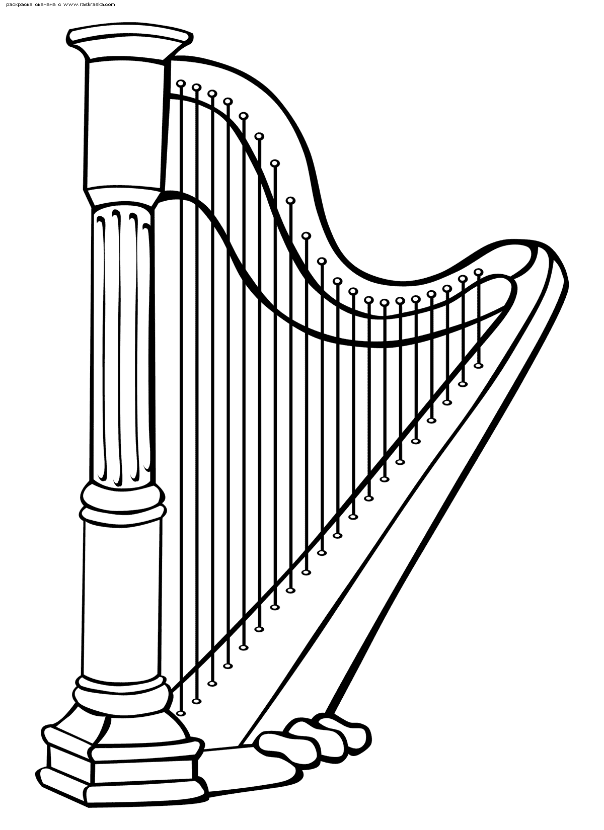 Раскраски с арфой