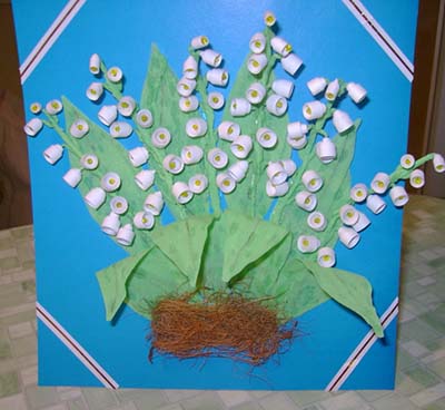 Аппликации из бумаги по весенней тематике с цветами