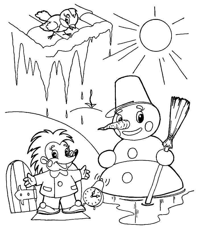 Раскраски на тему время года весна