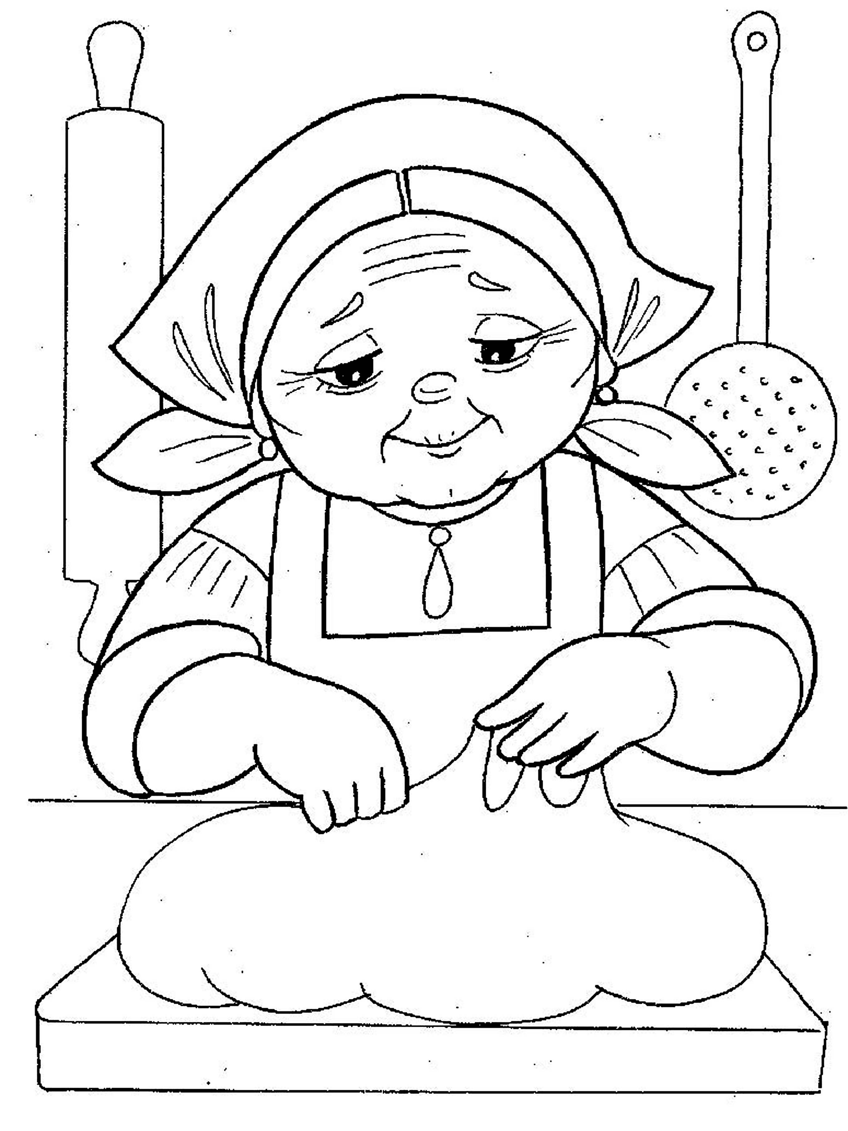 Раскраска колобок для детей распечатать в хорошем качестве 