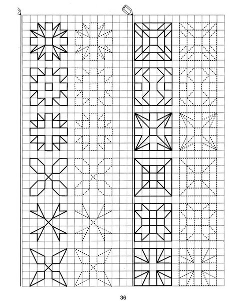 Фигуры по клеточкам. Рисуем по образцу