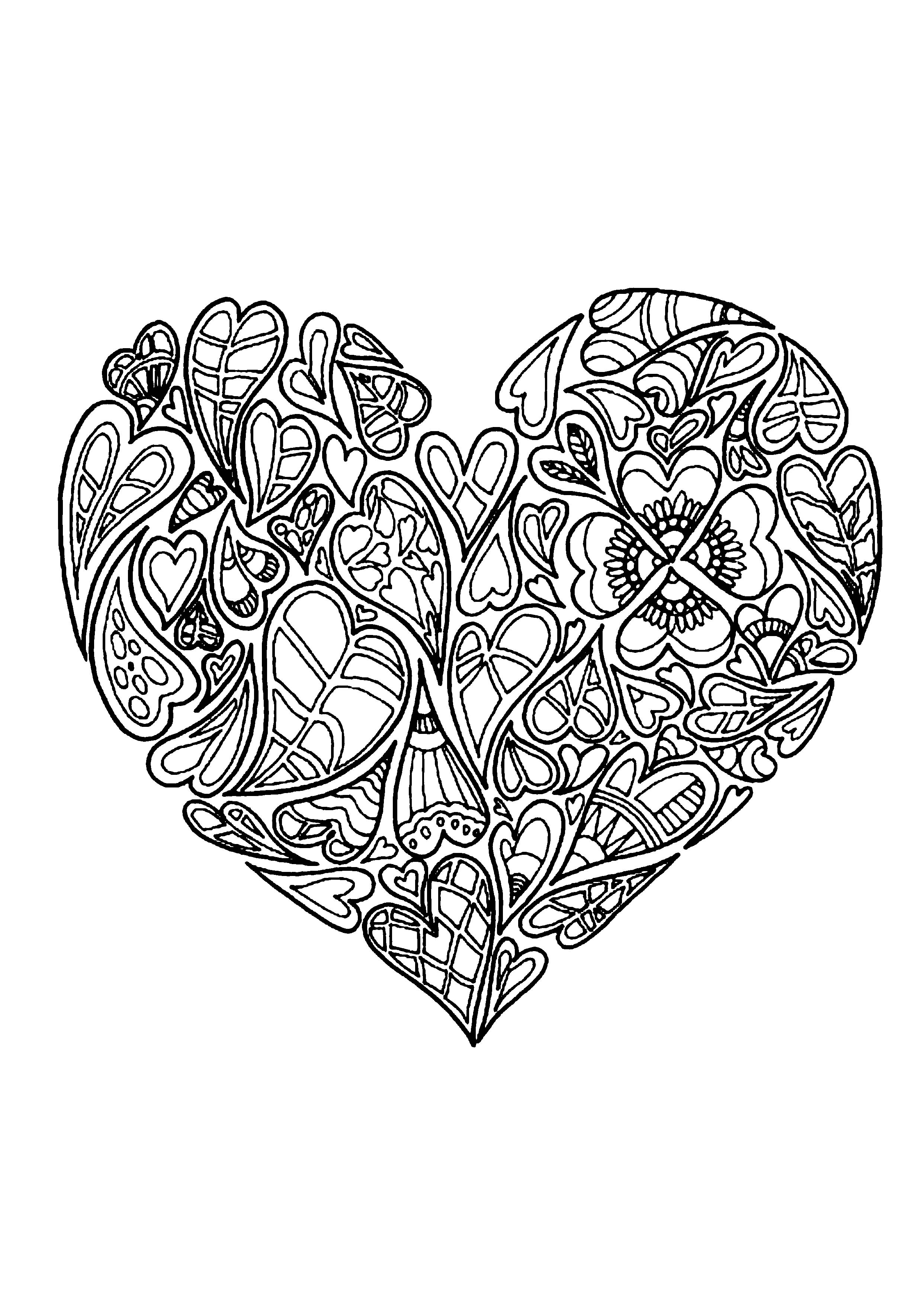 Контуры сердец и валентинок для вырезания, поделок и аппликаций