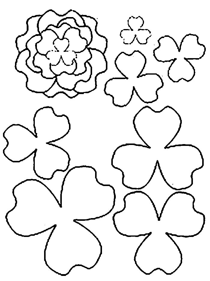 Контуры цветов для вырезания скрапбукинга поделок и аппликаций скачать беспла...