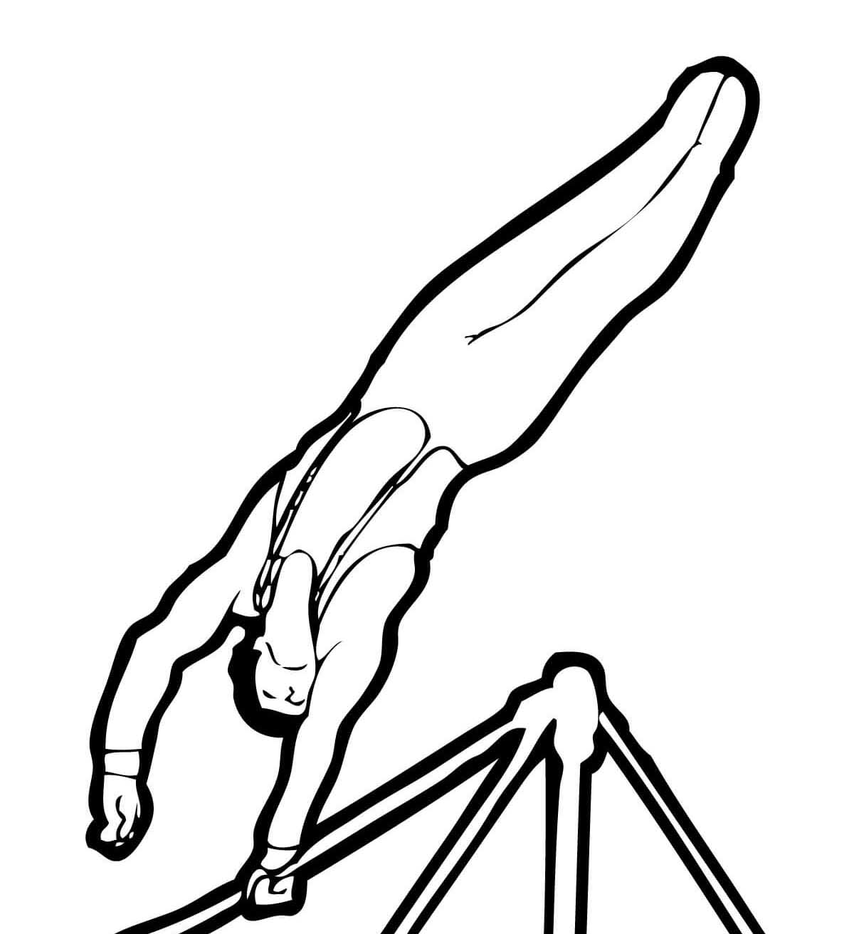 Раскраски с гимнастами. Виды спорта. Гимнастика