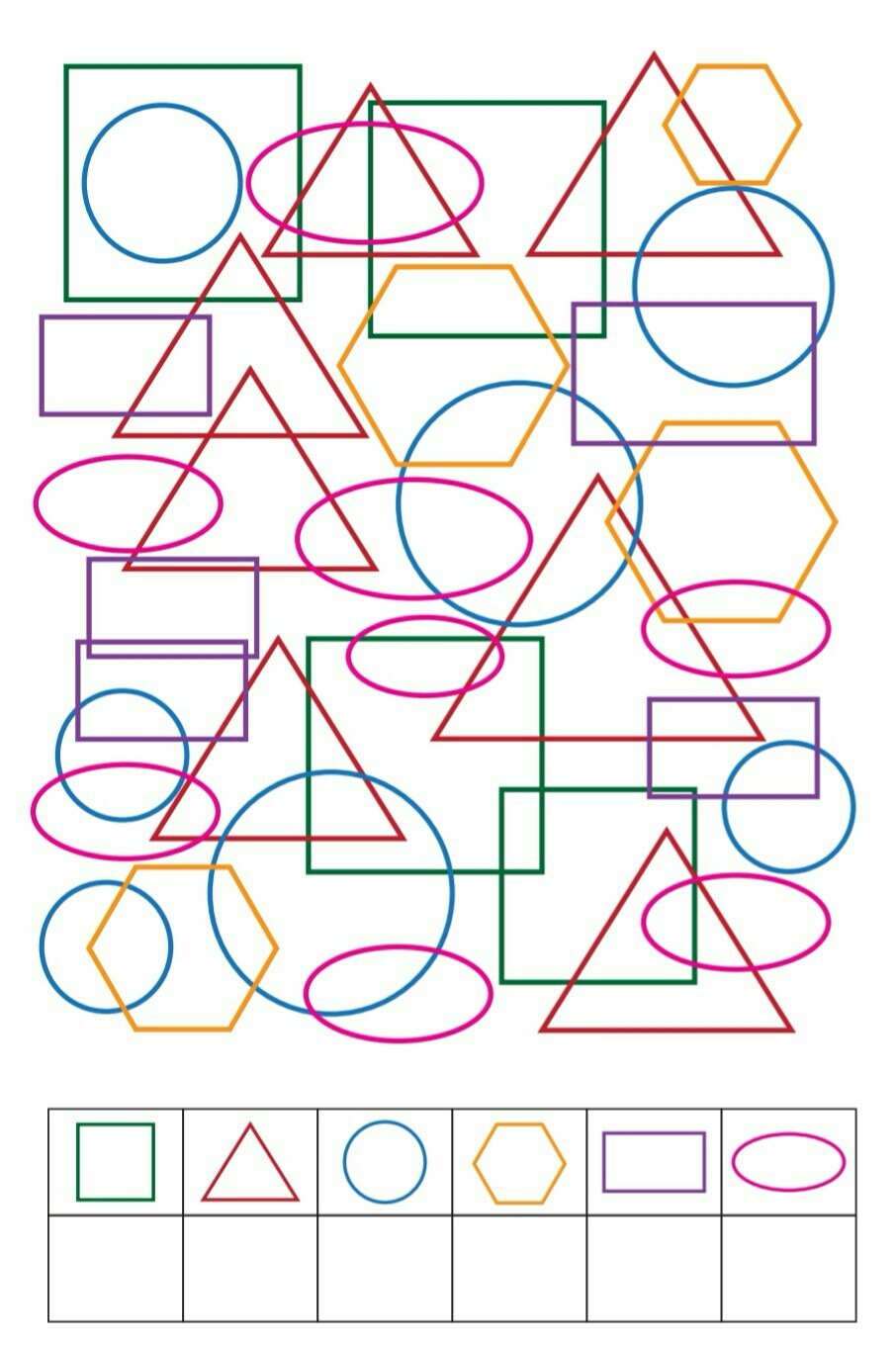 Посчитай сколько предметов каждого типа. Найди спрятанные предметы и посчитай