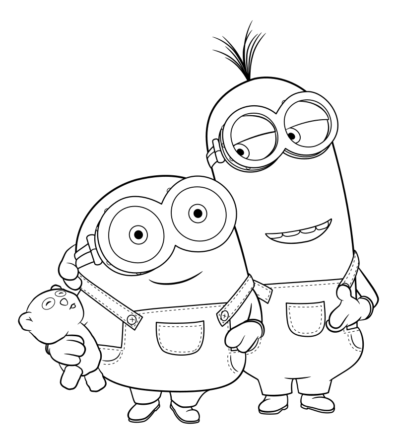 Раскраски из мультфильмов Гадкий я 1 2 3 с миньонами