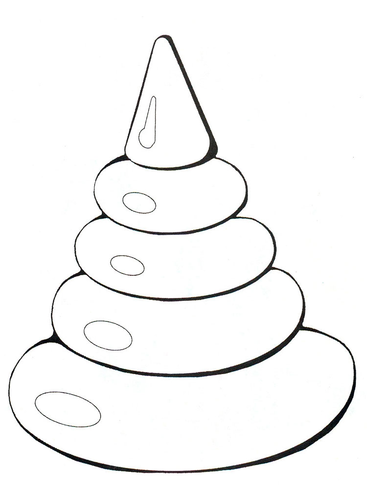 Детская пирамидка. Раскраска для ребенка