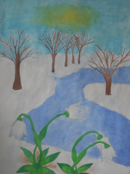 дети рисуют про весну