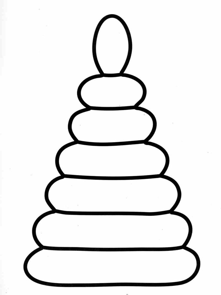 Детская пирамидка. Раскраска для ребенка