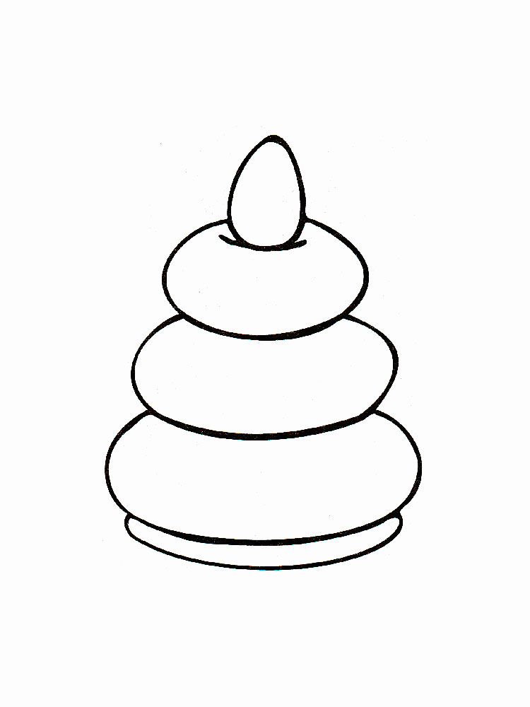 Детская пирамидка. Раскраска для ребенка