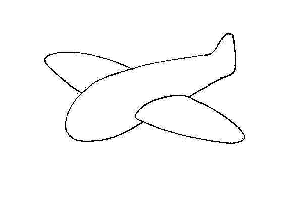 Контур, шаблон и трафарет самолета для вырезания и поделок в детском саду