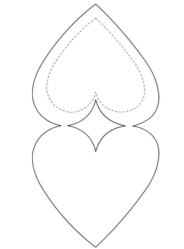 Контуры сердец и валентинок для вырезания, поделок и аппликаций