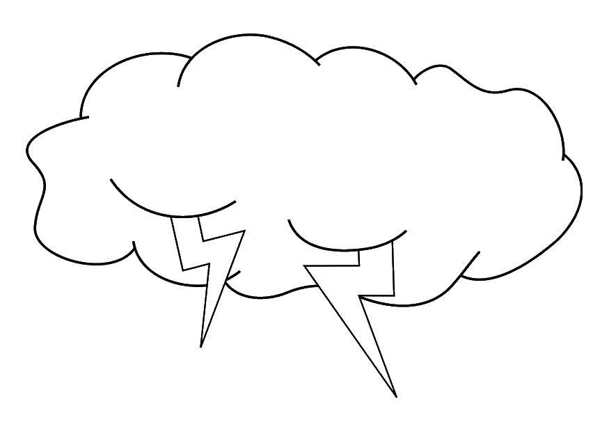 Молния во время дождя раскраски для раннего развития