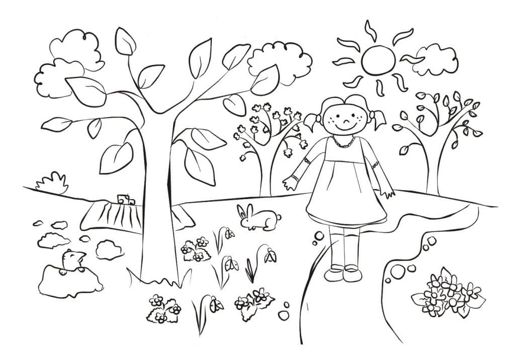 Раскраски на тему время года весна