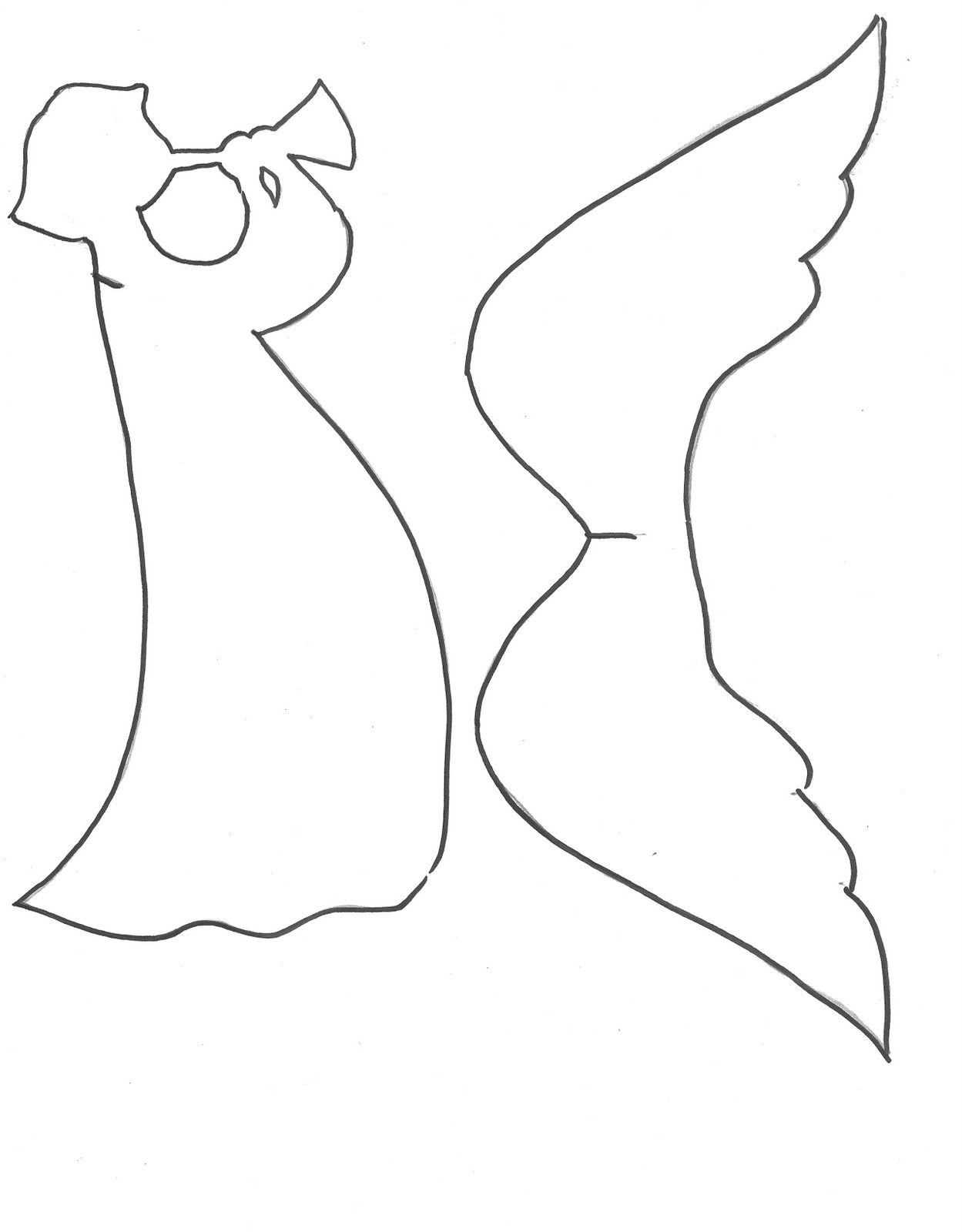 контуры ангела для поделок на летнюю и весеннюю тему