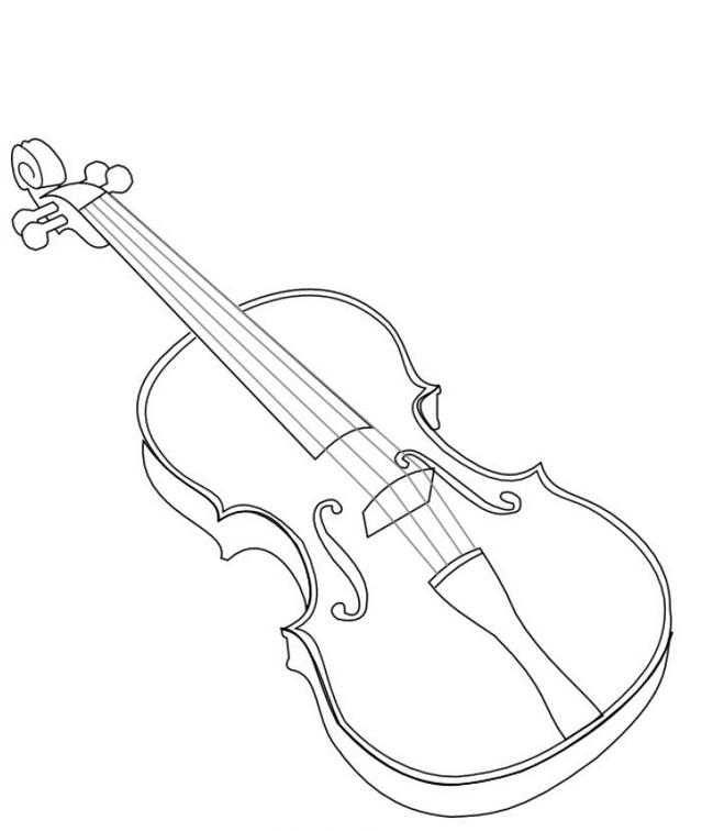 Скрипка для детей. Раскраски музыкальных инструментов по категориям