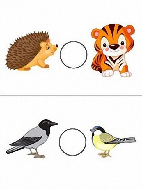 Задания в которых нужно отличить большого от маленького