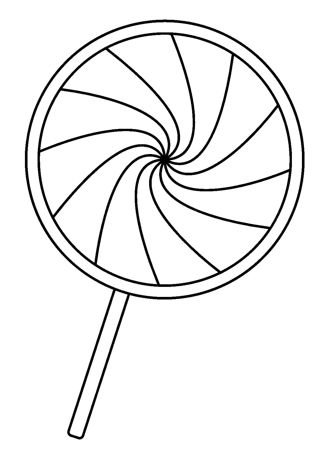 Раскраска леденец, конфета или чупа чупс