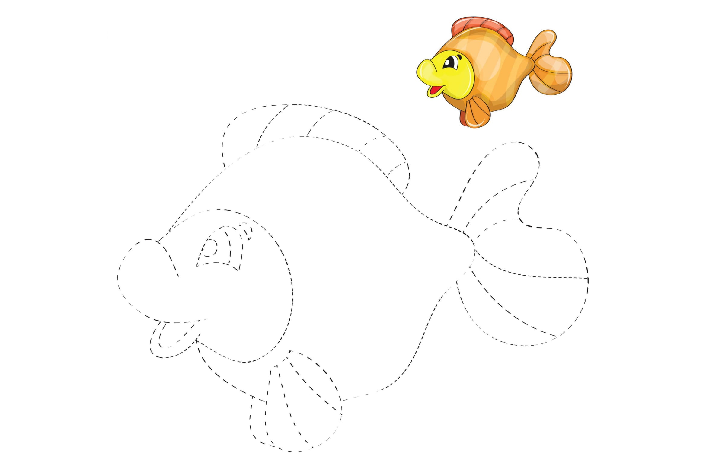 Рисование по точкам рыбка