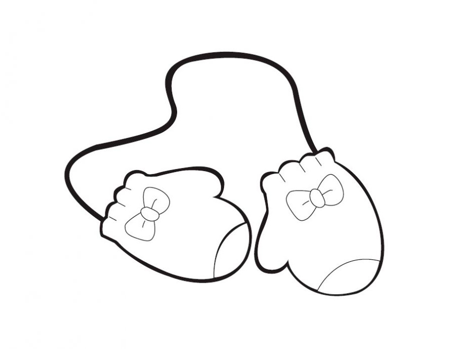 Раскраски с зимней одеждой. Варежки с узорами