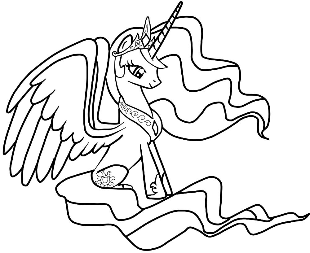 Раскраски с милыми пони единорогами для девочек