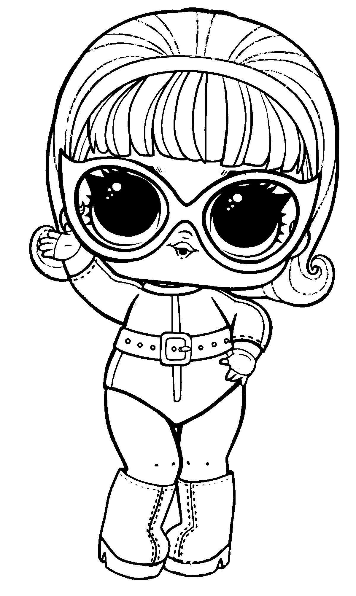 Раскраски с куклами для девочки, кукла лол  Drag Racer, раскраски лол петс ра...