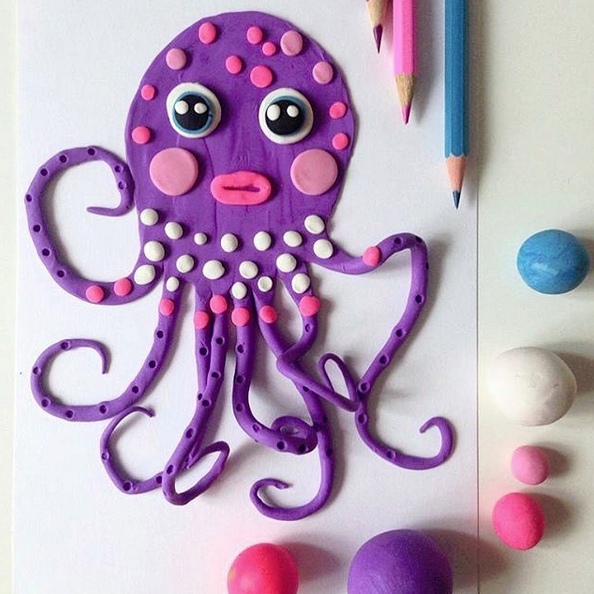 Пластилинография. Поделки животных из пластилина. Аппликация из пластилина