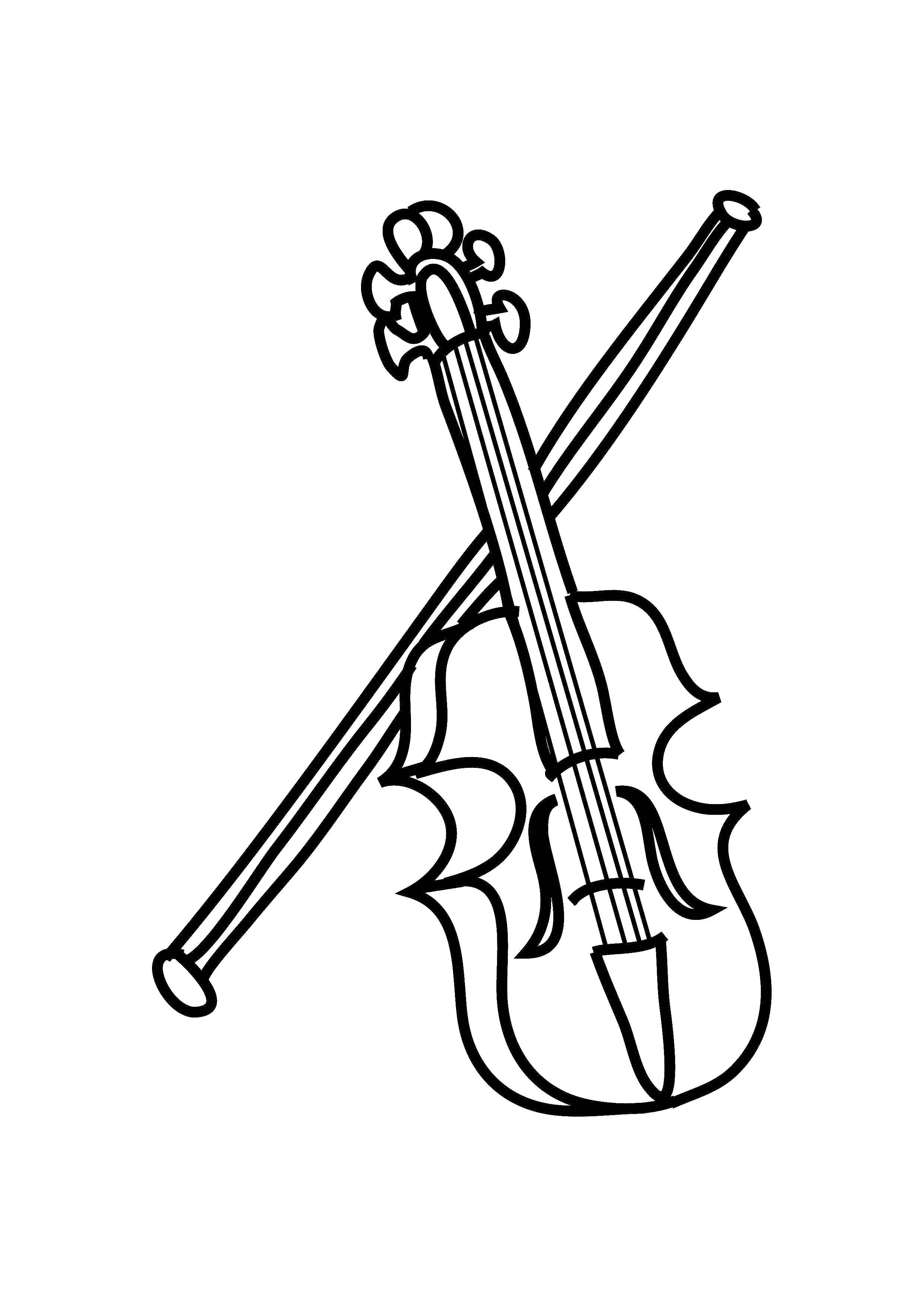 Музыкальные инструменты для раскрашивания скрипка