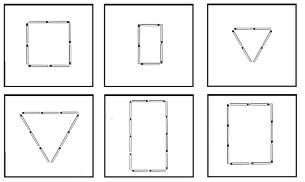 Выполни задание и выложи фигуру из спичек или счетных палочек как показано на...