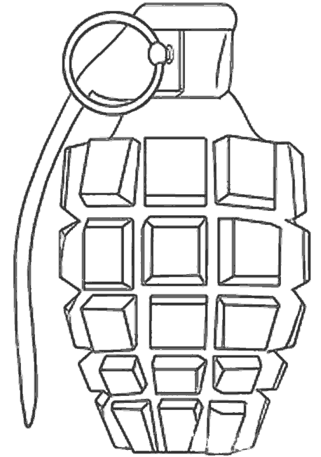 Раскраски с различными видами гранат. Наступательные оборонительные и противо...