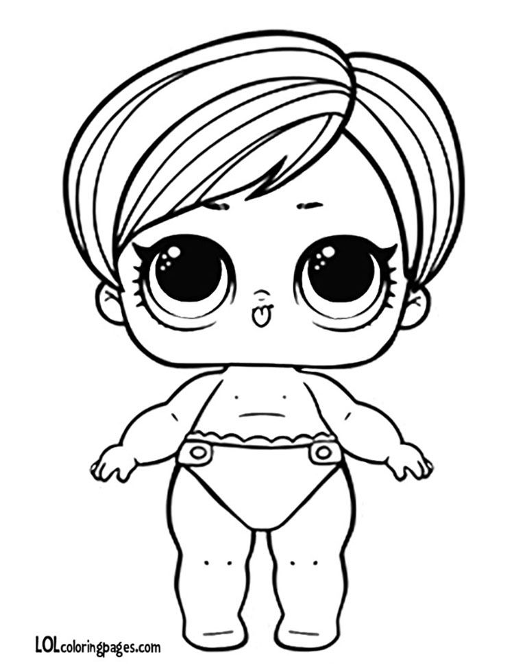 Раскраски для девочек с куклой лол Lil Beatnik Babe, раскраски лол малышки