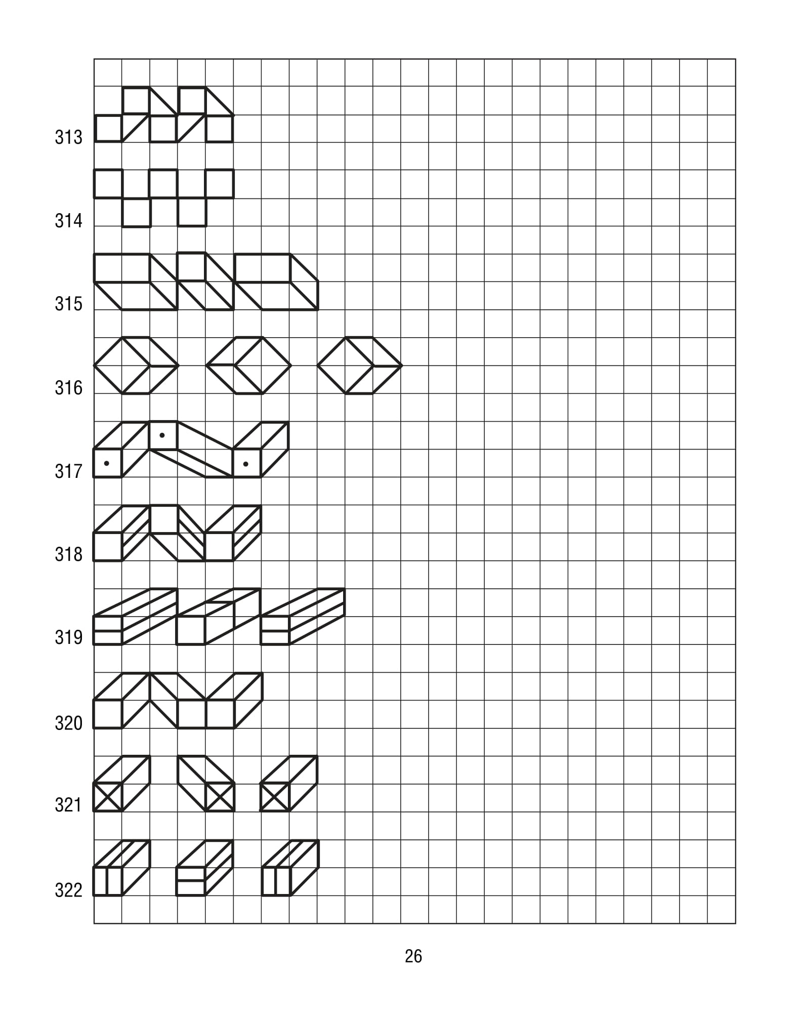Продолжи узор по клеточкам. Нарисуй по образцу