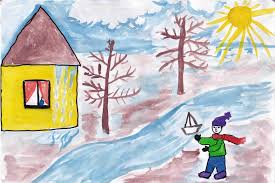 дети рисуют про весну