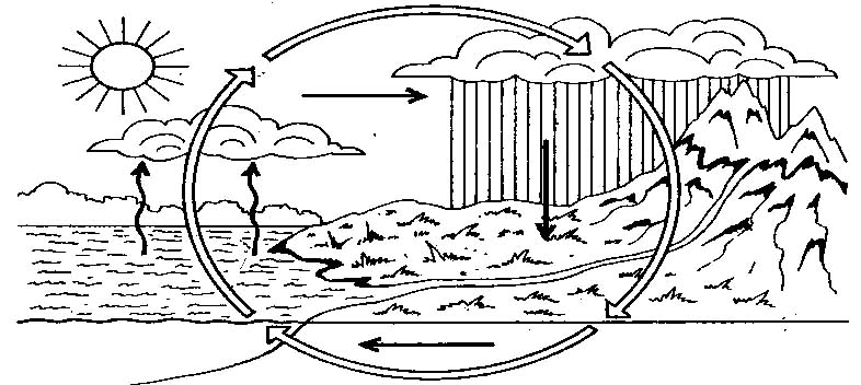 Круговорот воды в природе схема 2 класс окружающий мир рисунок