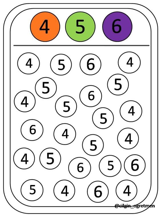 Задания на изучение цифр. Задания с цифрами и цветами. Развитие внимательности