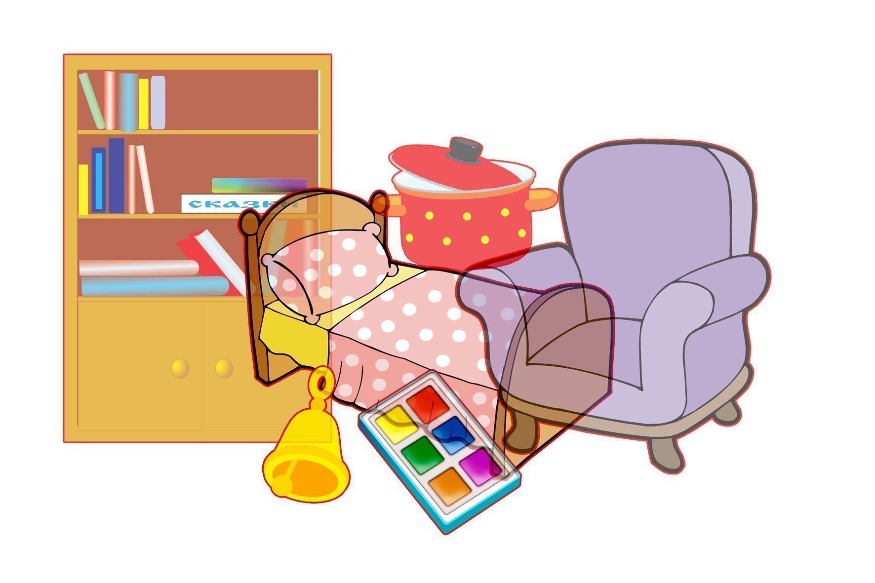 Игры на развитие внимания для малышей. Найди и назови предметы на картинке дл...